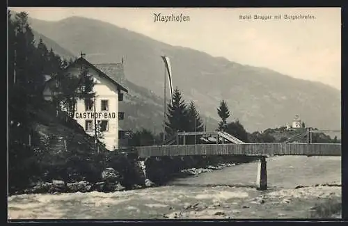 AK Mayrhofen /Tirol, Hotel Brugger mit Burgschrofen