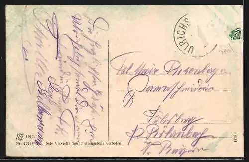 AK Ulrichsberg /Ob. Öst., Platz mit Blick zur Kirche