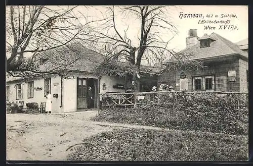 AK Wien, Hameau, Holländerdörfl, Restaurant-Terrasse