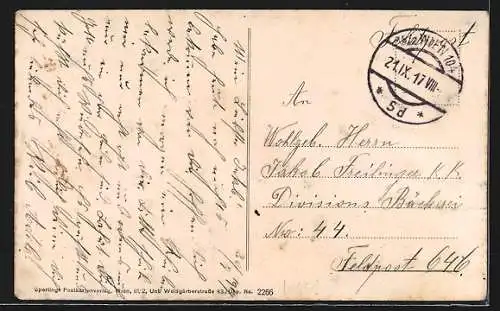 AK Schwechat, Mannswörth, Blick zur Kirche