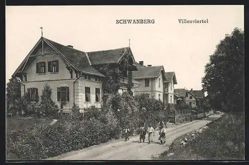 AK Schwanberg, Strassenpartie im Villenviertel