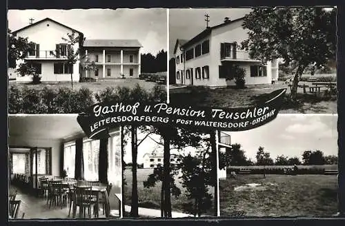AK Bad Waltersdorf, Leitersdorfberg, Gasthof und Pension Teuschler