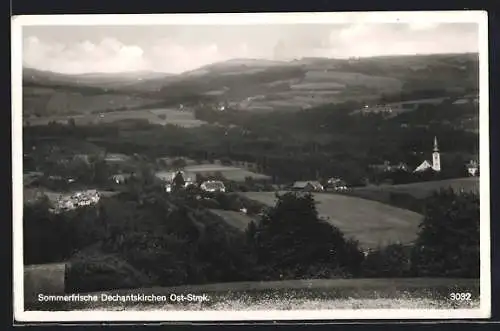 AK Dechantskirchen /Ost-Stmk., Ortsansicht von Anhöhe aus