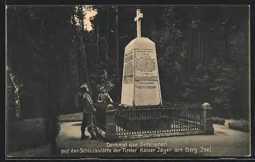 AK Innsbruck, Berg Isel, Denkmal der Gefallenen auf der Schiessstätte der Tiroler Kaiser Jäger