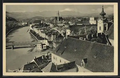 AK Steyr /Oberdonau, Blick über die Dächer