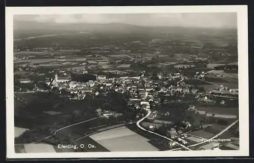 AK Eferding /O. Oe., Gesamtansicht, Fliegeraufnahme