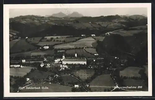 AK Stift Schlierbach /O. Oe., Gesamtansicht vom Flugzeug aus