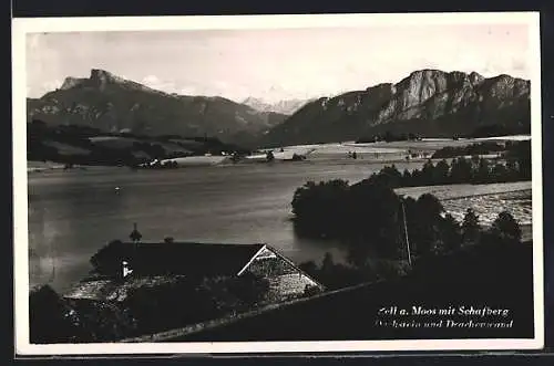 AK Zell a. Moos, Teilansicht mit Schafberg, Dachstein und Drachenwand