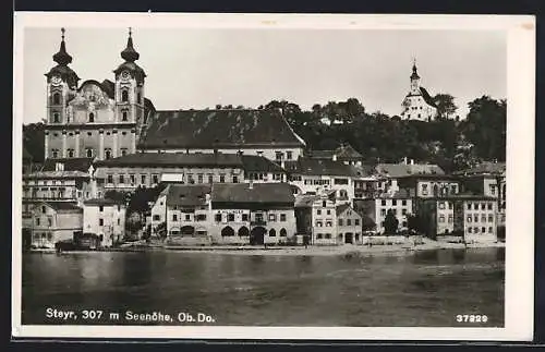 AK Steyr /Ob. Do., Panorama vom Wasser aus