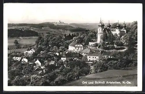 AK Artstetten /N.-Oe., Ansicht von Ort und Schloss