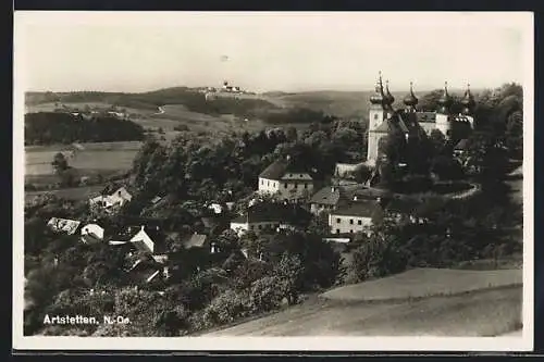 AK Artstetten, Ortspanorama mit Schloss