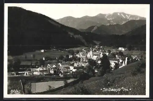 AK St. Aegyd a. N., Teilansicht mit Kirche