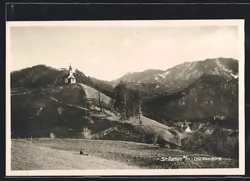 AK St. Aegyd a. Neuwald, Osterkirche mit Umgebung