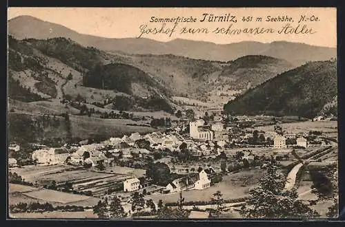 AK Türnitz /N.-Oe, Ortsansicht mit Bergen aus der Vogelschau