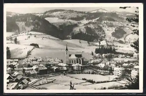 AK Türnitz /N.-Oe, Ortsansicht im Winter aus der Vogelschau