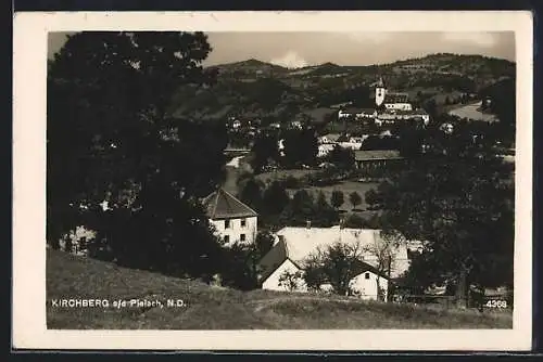 AK Kirchberg a. d. Pielach, Ortsansicht von einer Anhöhe aus