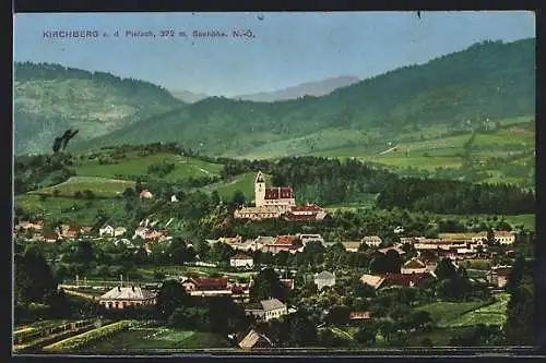 AK Kirchberg a. d. Pielach, Ortsansicht mit Umgebung und Bergpanorama