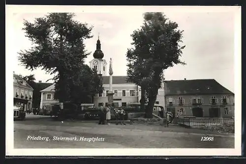AK Friedberg, Partie am Hauptplatz mit Kirche