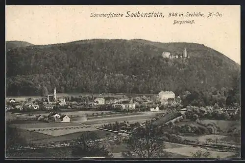 AK Seebenstein /N.-Oe., Teilansicht mit Bergschloss