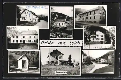AK Loich, Gasthaus-Pension Hammerlmühle, Kapelle, Eisenstein
