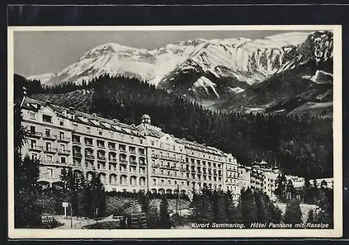 AK Semmering, Hotel Panhans mit Raxalpe