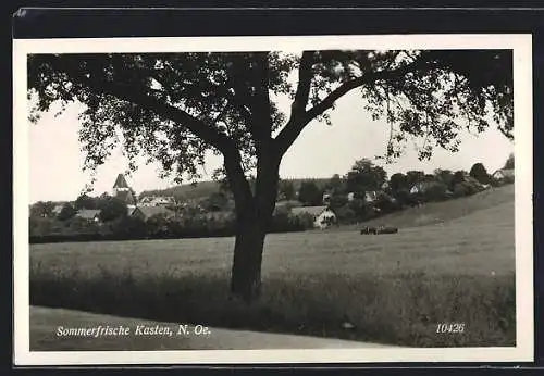 AK Kasten /N.-Oe., Ortsansicht aus dem Schatten eines Baumes