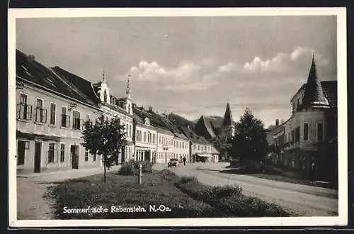 AK Rabenstein /N.-Ö., Ortspartie mit Strassenmotiv und Automobil