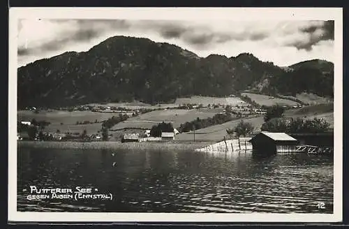 AK Aigen im Ennstal, Blick auf den Ort über den Putterer See