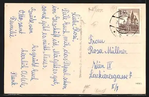 AK Pyhra bei St. Pöllen, Ortsansicht mit der Kirche