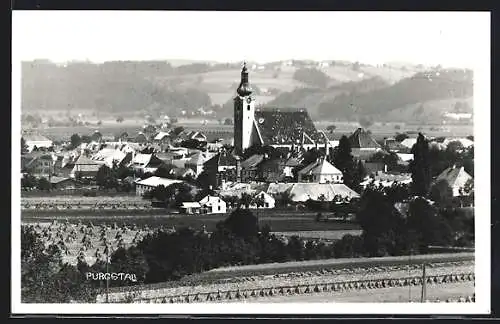 AK Purgstall an der Erlauf, Ortsansicht mit der Kirche