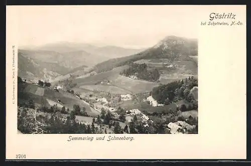 AK Schottwien, Göstritz mit Semmering und Schneeberg