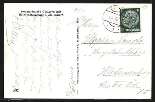 AK Gaishorn /Steiermark, Ortsansicht mit der Reichensteingruppe