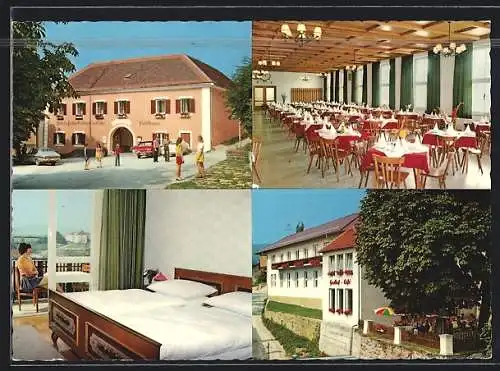 AK Vorau /Stmk., Gasthof-Pension-Café Rechberger, mit Innenansichten und Terrasse