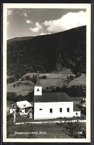 AK Donnersbachwald /Stmk., Ortspartie mit Kirche