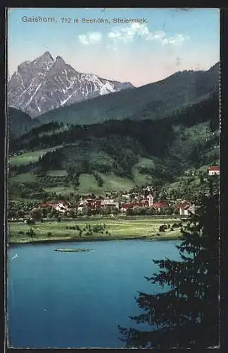 AK Gaishorn /Steiermark, Blick über den See auf den Ort