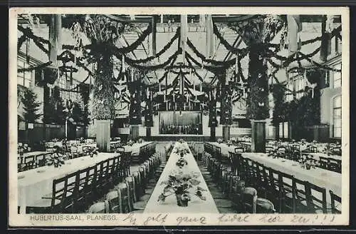 AK Planegg /München, Gasthof Volm-Schlossbrauerei J. Blininger, Hubertus-Saal