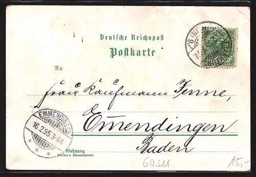 Vorläufer-Lithographie Frankfurt a. M., 1895, Hauptbahnhof, Teilansicht mit Brücken