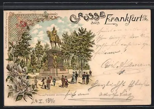 Lithographie Frankfurt, Kaiser-Wilhelm I-Denkmal