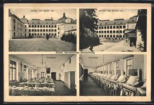 AK München-Harlaching, Städtischen Sanatorium Harlaching, Schlaf- und Speisesaal