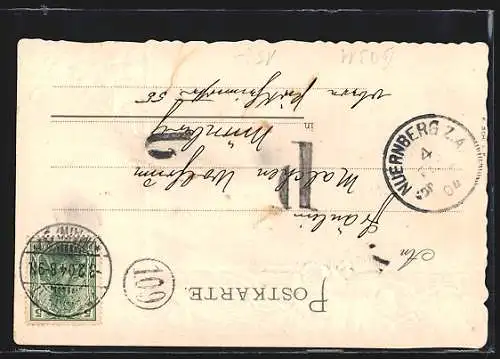 Lithographie Frankfurt a. Main, Totalansicht mit Main-Partie