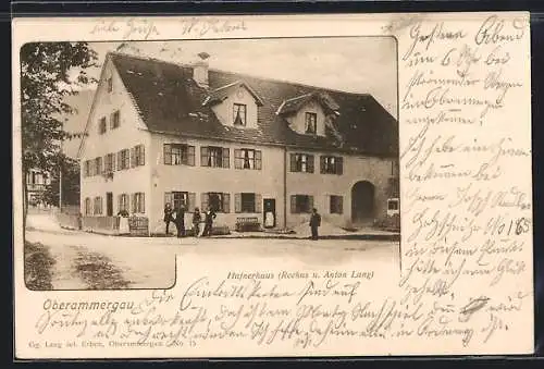 AK Oberammergau, Hotel Hafnerhaus Rochus und Anton Lang