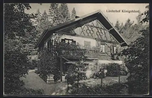 AK Schloss Linderhof, Hotel-Pension Königshäusl