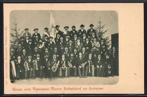 AK Schlehdorf am Kochelsee, Gruppenfoto Veteranen-Verein