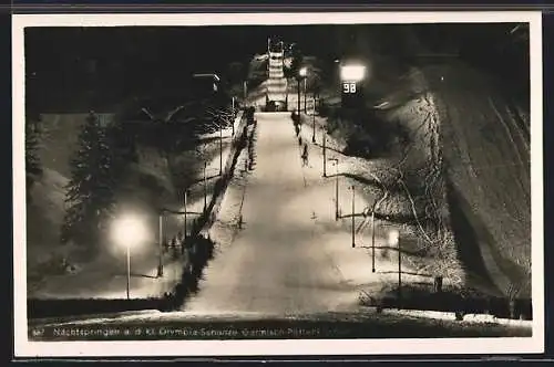 AK Garmisch-Partenkirchen, Nachtspringen a.d. kleinen Olympia-Schanze