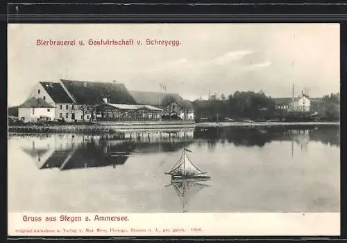 AK Stegen a. Ammersee, Bierbrauerei und Gasthaus von Schreyegg