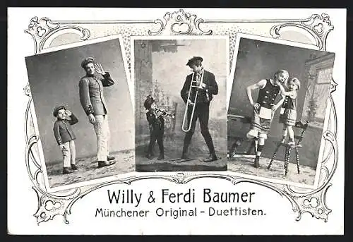 AK München, Willy & Ferdi Baumer, Original - Duettisten, Komiker