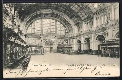 AK Frankfurt a. M., Vestibül im Hauptbahnhof