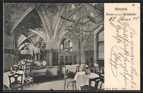 AK Elberfeld, Gasthaus zum Rathskeller, Innenansicht