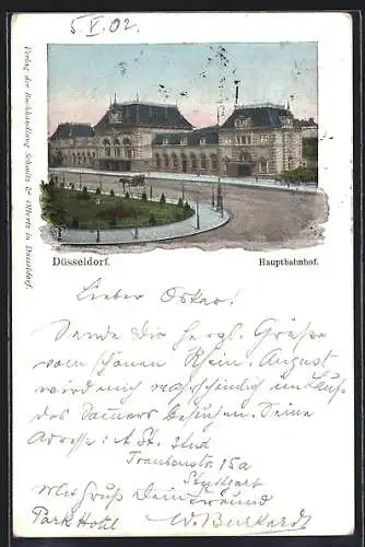 AK Düsseldorf, Hauptbahnhof mit Strassenpartie
