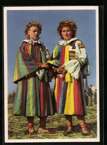 AK Polnische Landarbeiterinnen, Die Jugend der Welt will den Frieden, DDR-Propaganda